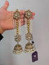 Pearl & Crystal Long Jhumka Earrings Tika