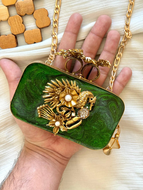 Luxury Ocean-Inspired Handcrafted Clutch