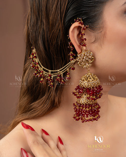 Royal Bahubali Zircon Jhumka 2 Step
