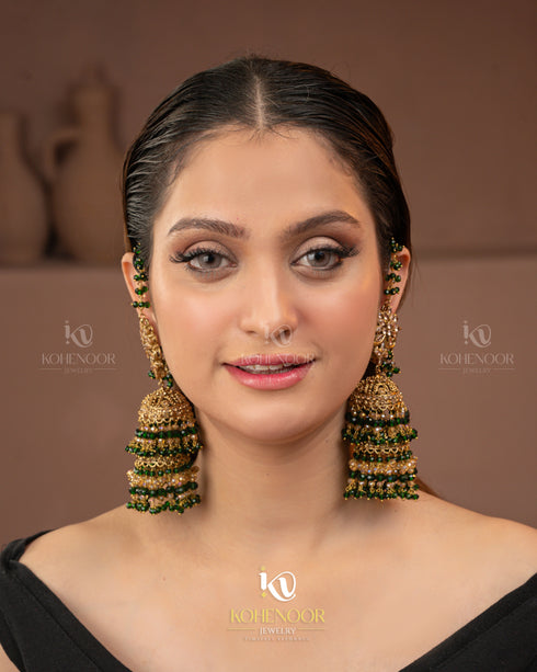 Royal Bahubali Zircon Jhumka 2 Step