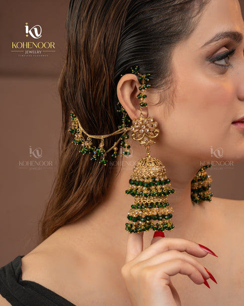 Royal Bahubali Zircon Jhumka 2 Step