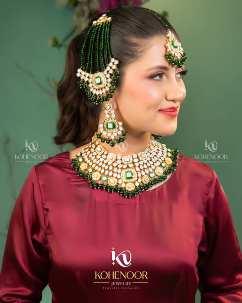 Gold plated Farshi Kundan designer set