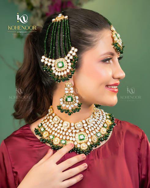 Gold plated Farshi Kundan designer set