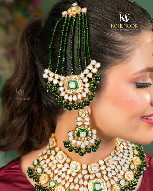 Gold plated Farshi Kundan designer set