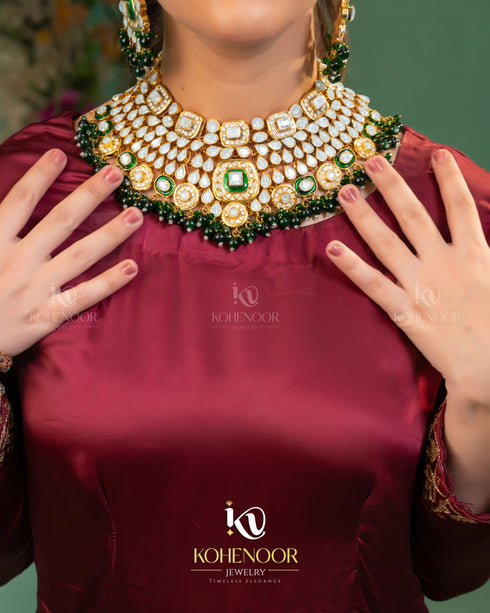 Gold plated Farshi Kundan designer set