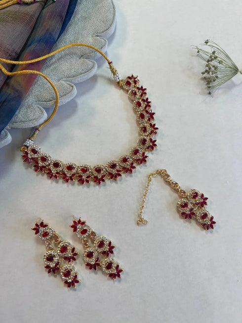 Blush Bloom Zircon Party Wear Set