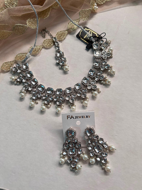 Royal Kundan & Pearl Choker Set with Maang Tikka