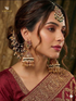 Kohenoor special zircon Bahubali jhumke with tika