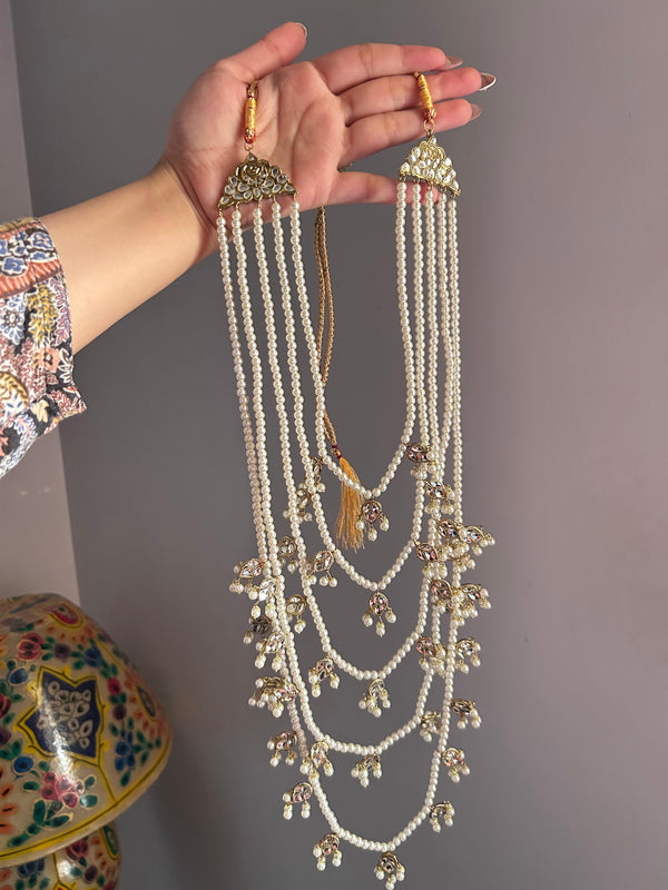 Hydrabadi Kundan mala jhumki set