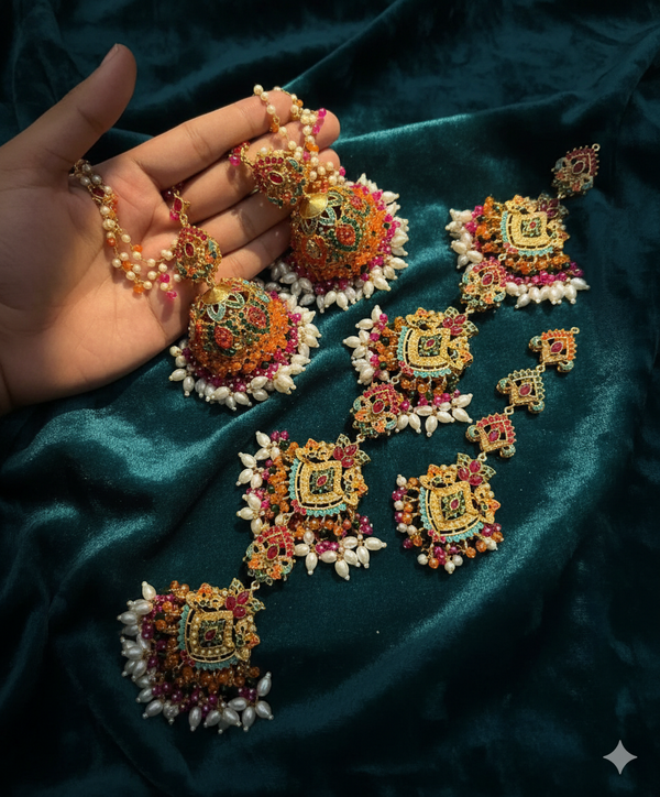 Noratan jhumka tika & Head Paranda