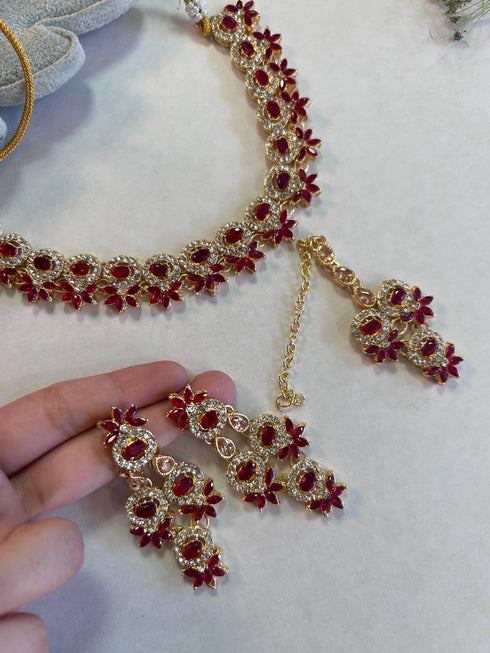 Blush Bloom Zircon Party Wear Set