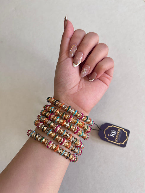 Royal Multicolor Beaded Stack Bangles
