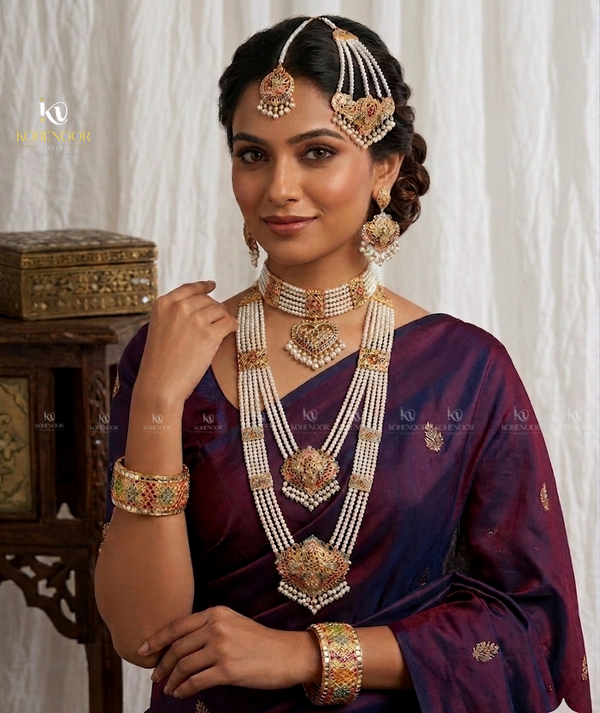 HYDRABADI 7 layer set with bangles