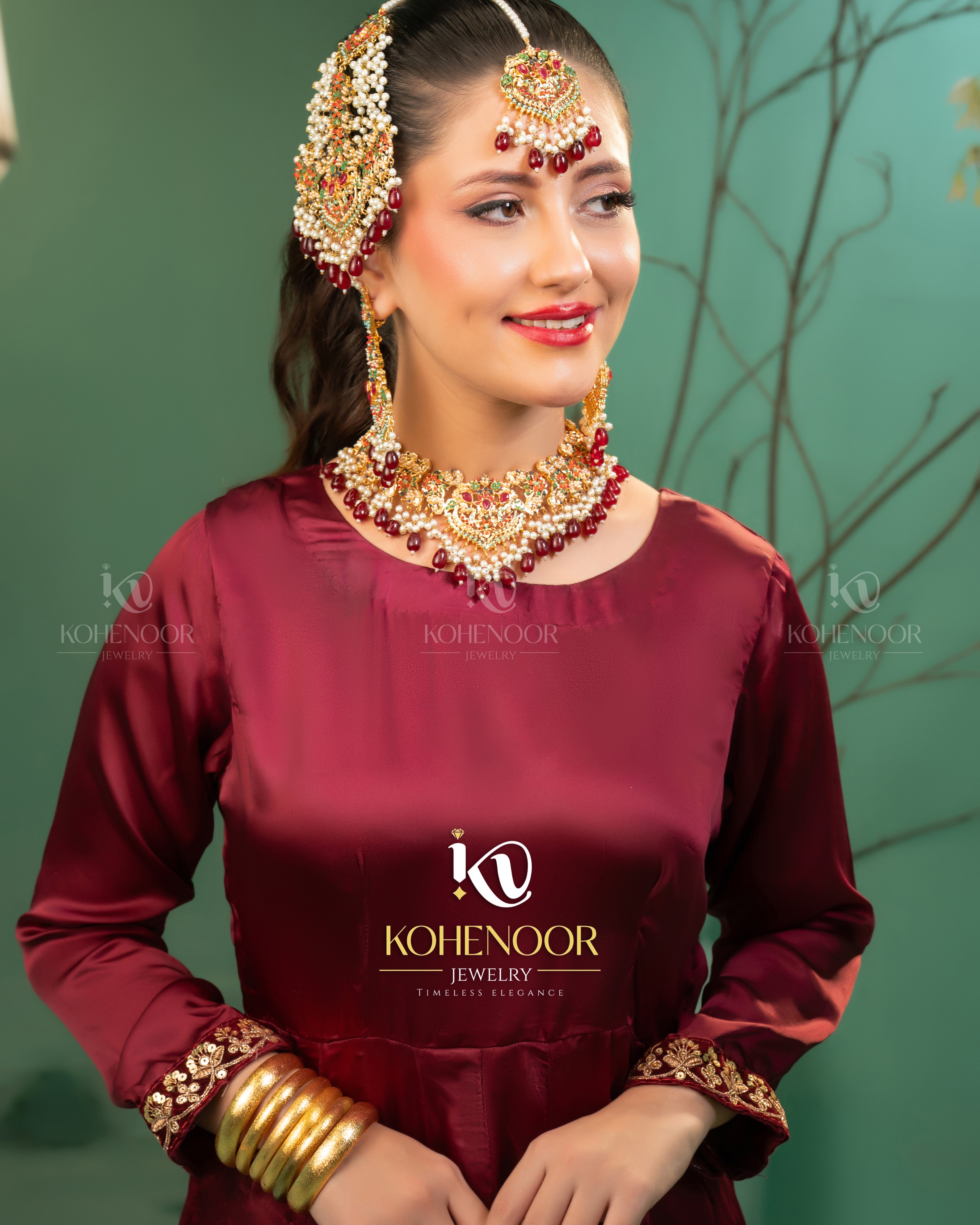 green emerald velvet dress Celena Maxi Dress Burgundy Burnout main image 1